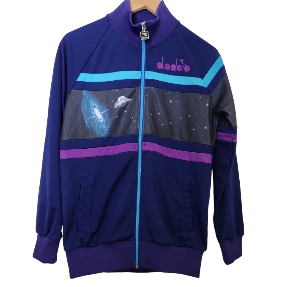 Rick & Morty diadora blue purple zipup long-sleeve sweater space limited edition
